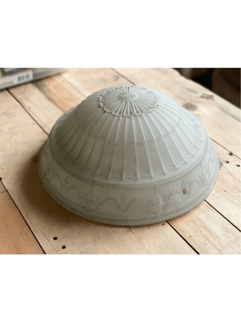 Antique  Frosted Glass Neoclassical Style Domed Ceiling Fixture Light Shade 14.5